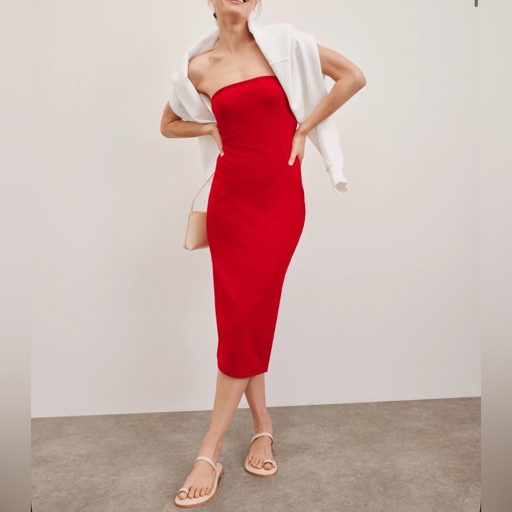 Beyond Yoga space-dye strapless dress